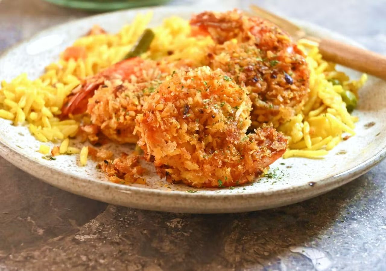 Coconut Madras Baked Shrimp