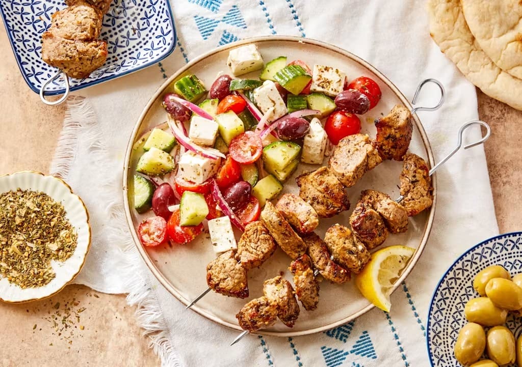 Soulvaki with Greek Salad