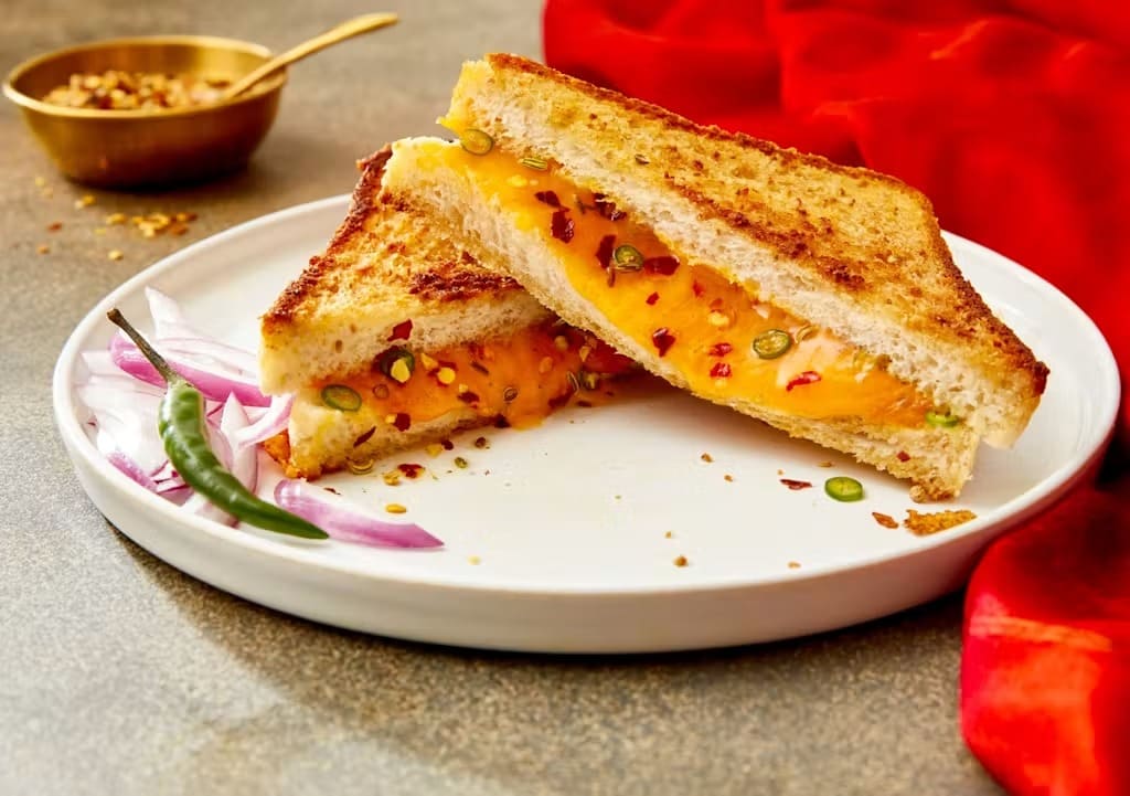 Bombay Shake Red Chilies Grilled Cheese