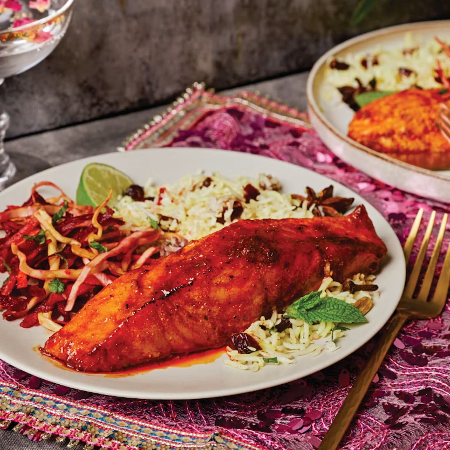 Mapled Tandoori Salmon with Mint from New Indian Basics